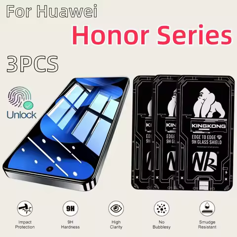 3Pcs Tempered Glass Screen Protector For HONOR 400 200 Lite X9C X8A X8B X8C X7A X7C X7D X6A X5B Magi