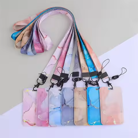 Cartoon Cute Keyrings Student Men And Women Pass Card Card Straps Credential Holder Lanyard Card Hol