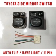 Ori Toyota Passo Racy / Hana / Sette Auto Flip Side Mirror Switch With Light ( 11 Pin ) / Sidemirror Button Socket