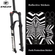 ☯ENLEE Reflective Fork Stickers MTB Road Bike 3D Protective Film Bike Accessories Reflective Sti ❥U