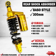 CZR Rear shock absorber with BASO Black GOLD 300mm Mio Beat Click Plug and play Mio sporty soul 125i