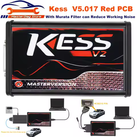 Online EU Red KESS V2 KTAG V5.017 2.80 Unlimited ECU Chip Tuning Kit K tag V7.020 2.25 OBD OBD2 Car 