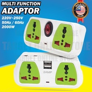 Portable Plug Socket Adapter Adaptor Dual USB Switch Charging Port/Adaptor USB