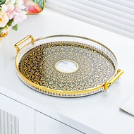 SDFG SHOP Tròn Khay Trang trí ramadan Có tay cầm Đĩa trái cây Khay đựng bánh mì Đa chức năng Hộ gia 
