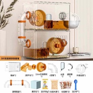 Acrylic Hamster Cage High Transparency Portable Silent Running Wheel Large Space Hamster Cage Displa