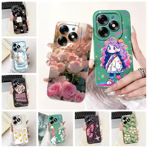 Cover For Tecno Spark Go 2024 Pop8 Spark 20 20C Case Cute Girls Silicon Fashion Phone Case BG6 BG6h 