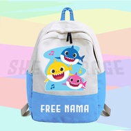 Children's Backpack Kindergarten Elementary School Bag BABY SHARK - FREE Print Name