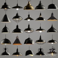 Industrial loft Decorative Iron Hotel Bar Black Commercial Retro Chandelier Factory Lampshade Shop A