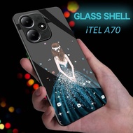 HP Glossy Glass Softcase for iTEL A70 - Casing iTEL A70hp - Protective Case Vivo iTEL A70hp -K02