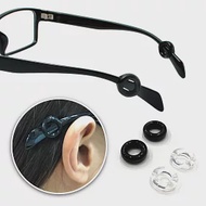 【KEL MODE】眼鏡配件-眼鏡專用矽膠防滑圈 圓形防滑套/耳勾套-2副(黑色)