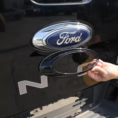 For Ford Ranger Wildtrak 2015-2022 ABS Carbon Fiber/Black Car Tailgate Logo Cover Decorative Sticker