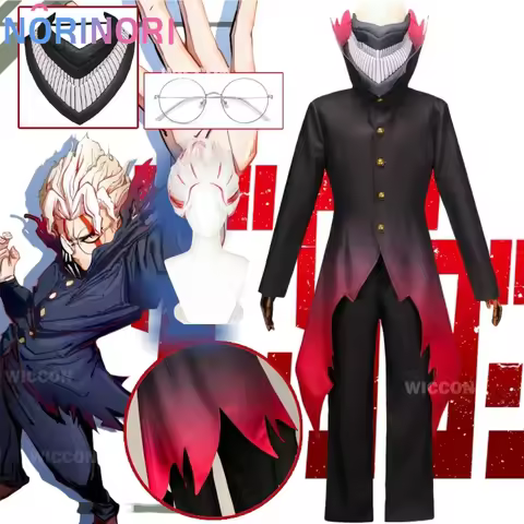 Okarun Ken Takakura Cosplay Costume Anime Dandadan Cosplay Gradient Red Hem Mask Men Black Suit Okar