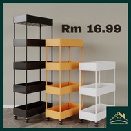 2/3/4/5 Tier Multifunction Storage Trolley Rack Office Shelves Home Kitchen Rack with Plastic