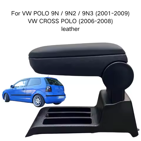 Armrest For VW POLO 9N / 9N2 / 9N3 2001-2009 Leather Custom Fit Center Console Storage Box Vehicle A