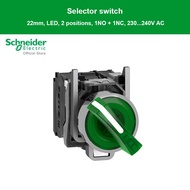 Schneider Electric XB4BK123M5 XB4 สวิตซ์เลคเตอร์แบบมีแลมป์ LED Ø 22 มม. 220 - 240 VAC1 NO + 1 NC l