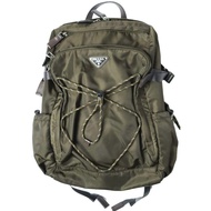 PRADA Speedrock Re-尼龍和皮革雙肩包（2VZ122 2DMG F0334 MIMETICO OLIVE） - 義大利製造，飾有三角形標誌。 [二手][PRADA]