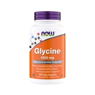 NOW Foods Glycine 1000mg, Free-Form Pharmaceutical Grade, Neurotransmitter Support*, Promotes restfu