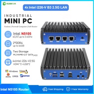 【HOT】Fanless Industrial PC Intel N5105 J6412 Router 2.5G 4*lntel i226 HDMI 2 OPNsense Firewall VPN R