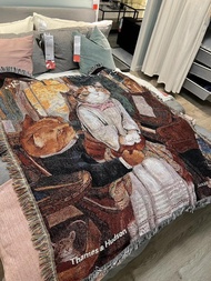 【Super low price】American Cat Oil Painting Blanket Throw Cute Cat Sofa Blanket Cover Boho Home Decor