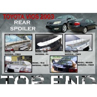 TOYOTA VIOS 2003 SPOILER FOR VIOS NCP42 SPOILER FOR VIOS NCP42 OE OEM TOMS TR-D MUGEN BODYKIT