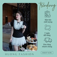 Beautiful dress with lace Huong fashion