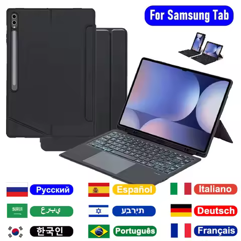 Detachable Keyboard Case For Samsung Galaxy Tab S10 Plus 12.4/S10 Ultra 14.6,Backlit Keyboard Cover 