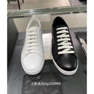 New Daigou Prada/Prada Leather Sneakers Triangle Logo Round Toe Flat Shoes Lace-Up Sneakers Men's Sh