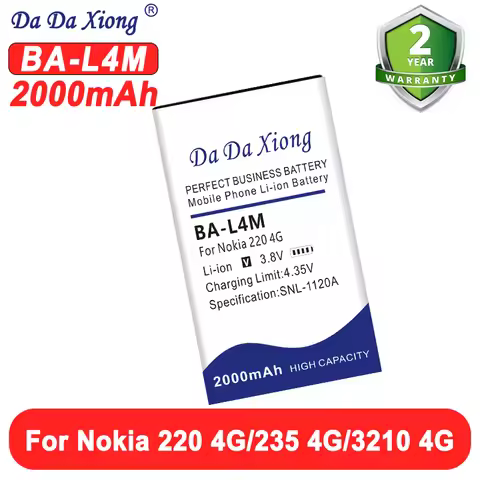 1x 2000mAh 3.8V BA-L4M BAL4M BA L4M Rechargeable Battery For Nokia 220 4G 235 4G 3210 4G Phone Batte
