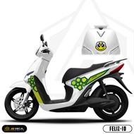 Tem Feliz S Mẫu Ninja Rùa Rossi | FELIZ-10 | Team Decal Rời Hình Dán Xe Máy Điện Vinfast Chống Nước