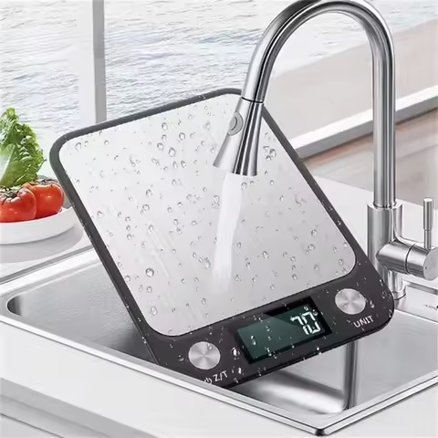 Kitchen Scale 15kg/1g Food Scale Stainless Steel Kitchen Scale Waterproof Scale Digital Food Baking 