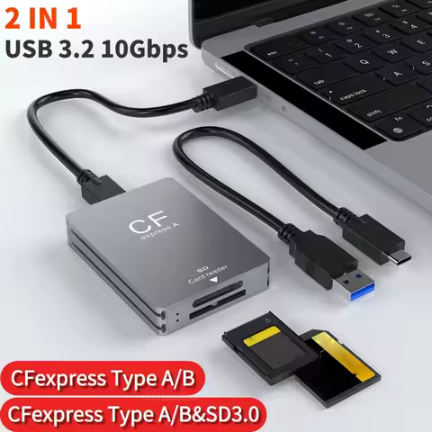 2 in 1 CFexpress Type A B SD Card Reader CFexpress Reader with USB C To USB C/A Cable Support Androi