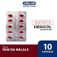 Unilab Medicol Advance 200 mg 10 capsules - For the Relief From Headache, Migraine, Toothache, Dysme