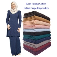 Kain Pasang Italian Crepe Embroidery Ironless Bidang 60in (0.5 Meter)