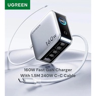 UGREEN 160W GaN Charger Multiple Ports 4C1A with Monitor Display Fast Charger for Laptops Tablets Ip
