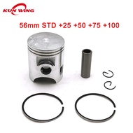 STD ~ +100 56mm 56.25 56.50mm 56.75mm 57mm Bore Size Piston Ring Kit For Yamaha DT125 DT 125 Motorcy