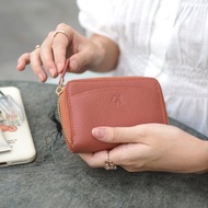 Penni (Coral) : Zip wallet, Short wallet, Leather, Orange-pink, mini wallet