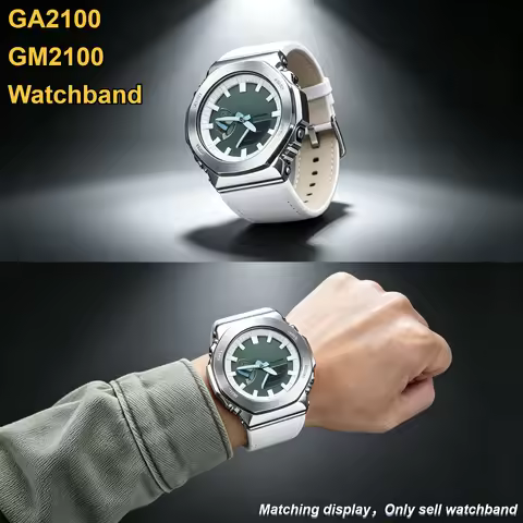 Mod Kit Cow Leather watch Strap For Casio G-SHOCK GA-2100 GA2100 GA2110 GA-B2100 GM-2100 men Watchba