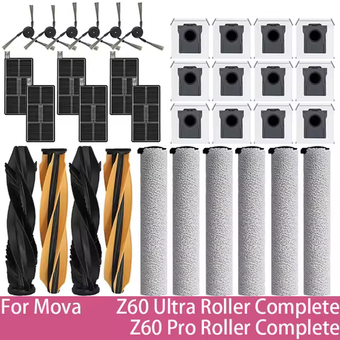 For MOVA Z60 Ultra Roller Complete/ Z60 Ultra Roller SA Roller Robot Vacuum Parts Main Side Brush Du