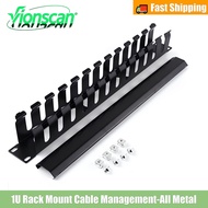 Vionscan Cable Management 1U, 24 Slot Horizontal Wire Manager Server Rack Mount Cable Organizer