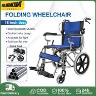 Foldable Wheelchair Elderly Trolley Portable Lightweight Travel Wheelchair Pushchair