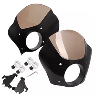 Motorcycle 39MM Gauntlet Headlight Fairing Windshield Mask Kit For Harley Sportster Iron XL 883 1200 48