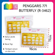 1PCS RULER 771 BUTTERFLY/ FLOW CHART ULER/ KINDS OF SHAPES (R-3462)