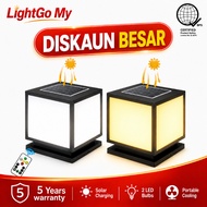 Outdoor Gate Light Solar Pillar Light Outdoor IP67 Waterproof lampu pagar Solar Column Head Lamp Fen