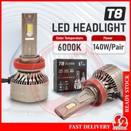 T8 Car LED Headlight bulb LED Bulb Headlamp 6000K Mentol LED H1 H7 H11 9012 H4 Headlight