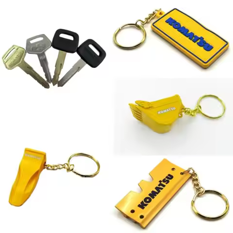 F0001 For komatsu Keychain PC-7-8 787 Ignition Key With Bucket Key Chain Excavator Heavy Equipment K