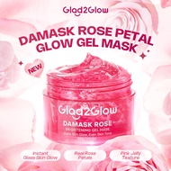 【New Launch】Glad2Glow Rose Brightening Gel Mask 50g Deep Hydration Calm Skin Glow Face Mask Skincare