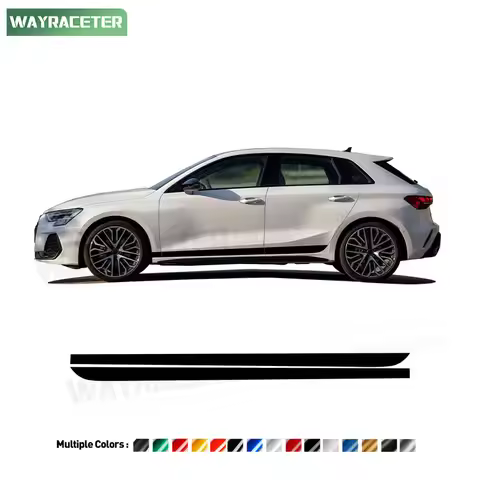 2 Pcs/Set Door Side Stripes Sticker Carbon Fiber Vinyl Decal For Audi A3 8Y Sportback S Line 2025 S3