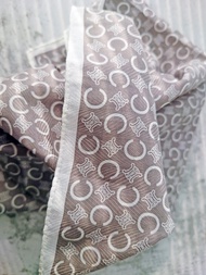 全新 未使用 CELINE 雙色C老花 手巾方巾 手帕 綁包帶圍巾絲巾