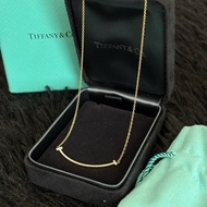 Tiffany蒂芙尼黃金 滿鑽微笑項鍊 中號 小U