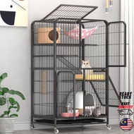 READY STOCK  Sangkar Kucing Besah 4 Tingkat Square Tube Cat Cage 4 Level Pet Cage Cat Villa Cat Hous